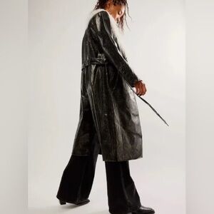 Free People Black Trench Coat Pennylane